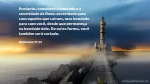 Considera, pois, a bondade e a severidade de Deus: para com os que caíram, severidade; mas para contigo, benignidade, se permaneceres na sua benignidade; de outra maneira também tu serás cortado.