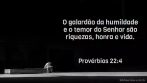 O galardão da humildade e o temor do Senhor são riquezas, honra e vida. Provérbios 22:4