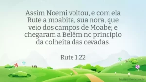 Assim Noemi voltou, e com ela Rute a moabita, sua nora, que veio dos campos de Moabe; e chegaram a Belém no princípio da colheita das cevadas. Rute 1:22