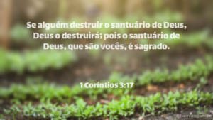 Se alguém destruir o santuário de Deus, Deus o destruirá; pois o santuário de Deus, que são vocês, é sagrado. 1 Coríntios 3:17