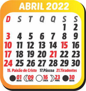 Calendário Abril 2022
