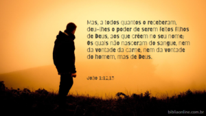 Mas, a todos quantos o receberam, deu-lhes o poder de serem feitos filhos de Deus, aos que crêem no seu nome; Os quais não nasceram do sangue, nem da vontade da carne, nem da vontade do homem, mas de Deus. João 1:12,13