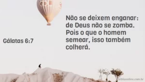 Não se deixem enganar: de Deus não se zomba. Pois o que o homem semear, isso também colherá. Gálatas 6:7