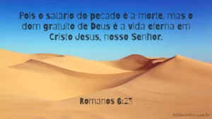 Pois o salário do pecado é a morte, mas o dom gratuito de Deus é a vida eterna em Cristo Jesus, nosso Senhor. Romanos 6:23